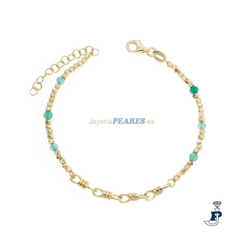 Pulsera fabricada en Plata de 1ª Ley con baño de Oro. - 8.PP11303