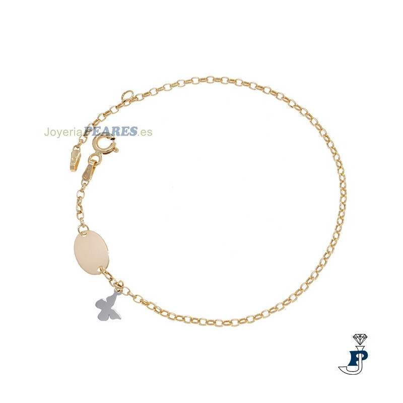 Pulsera  fabricada en Oro de 1ª Ley con mariposa. - 154.N44/MA