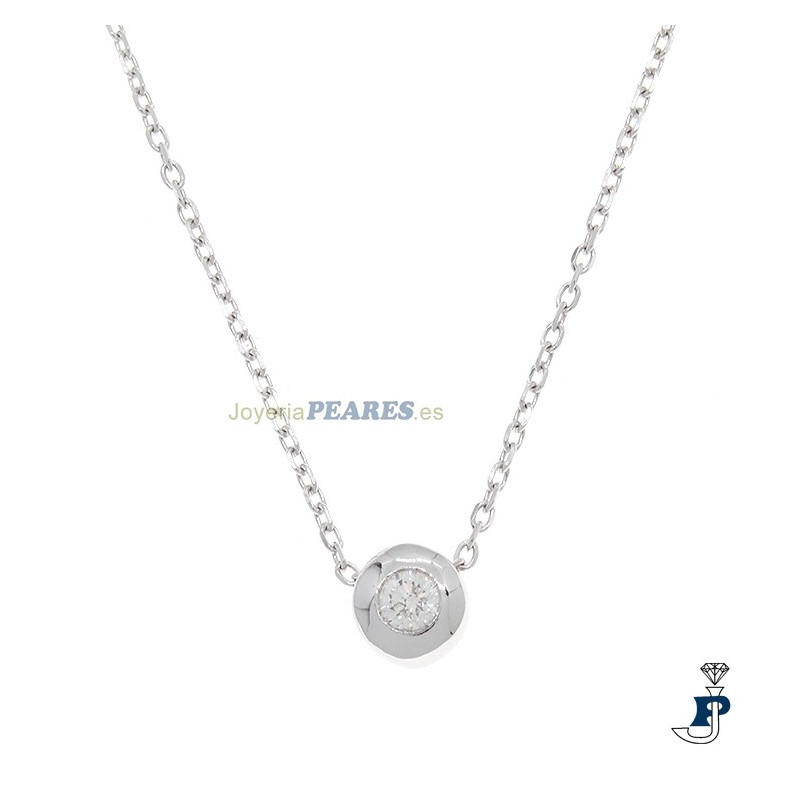 Cadena en Oro Blanco de 1º Ley con diamante. - 103.33/008