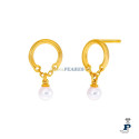 Pendientes de MAREA fabricados en Plata de 1ª Ley con baño de Oro. - D03201/AV
