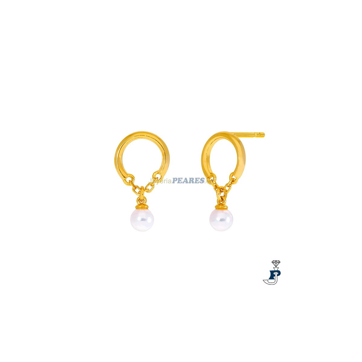 Pendientes de MAREA fabricados en Plata de 1ª Ley con baño de Oro. - D03201/AV