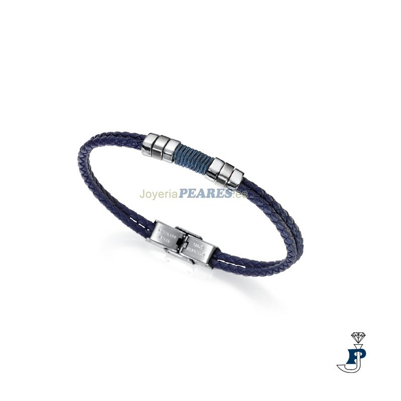 Pulsera de VICEROY en acero y piel para hombre. - 6456P01013