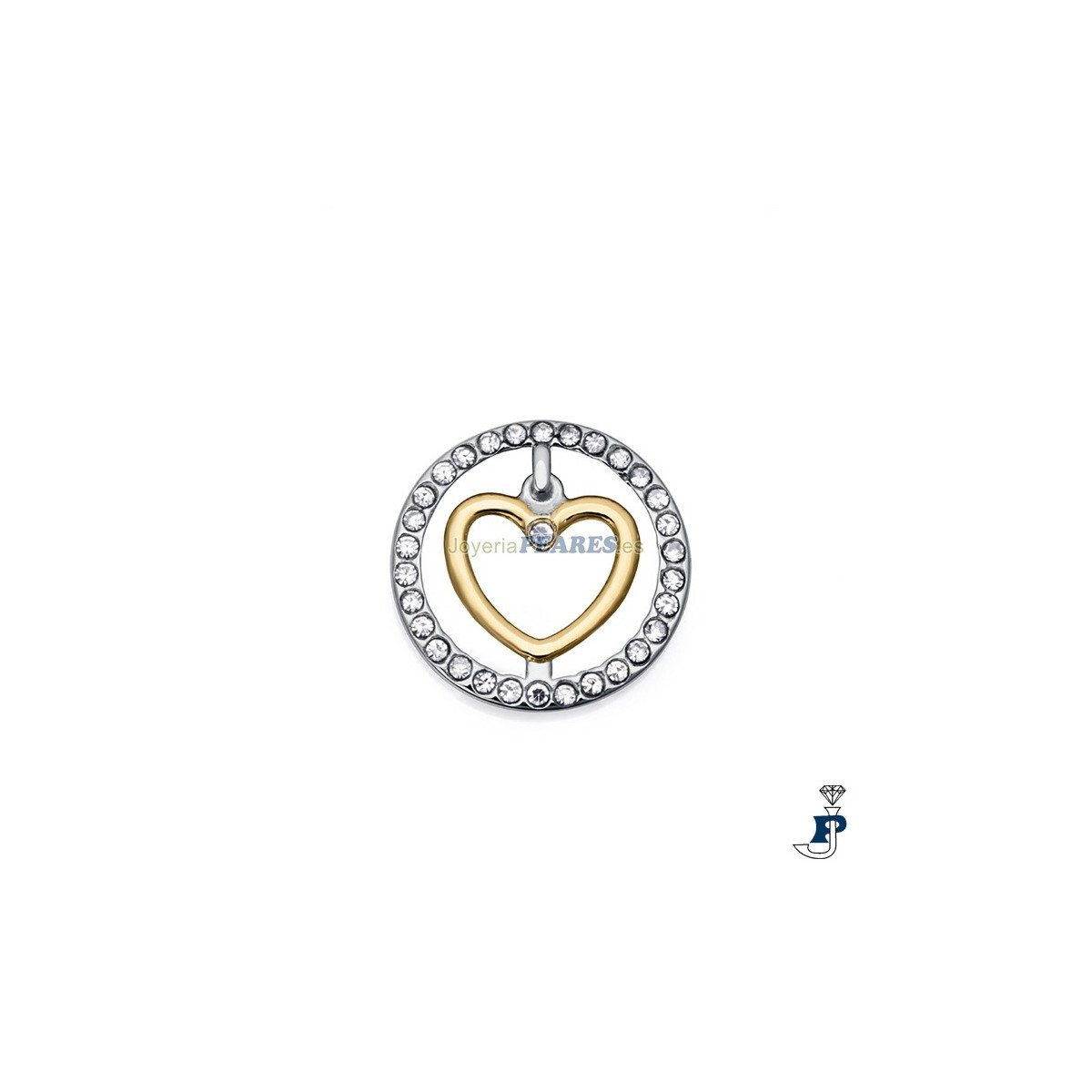Abalorio para montar en pulsera personalizable de VICEROY fabricado en acero con un baño de Oro. - 14105M01000