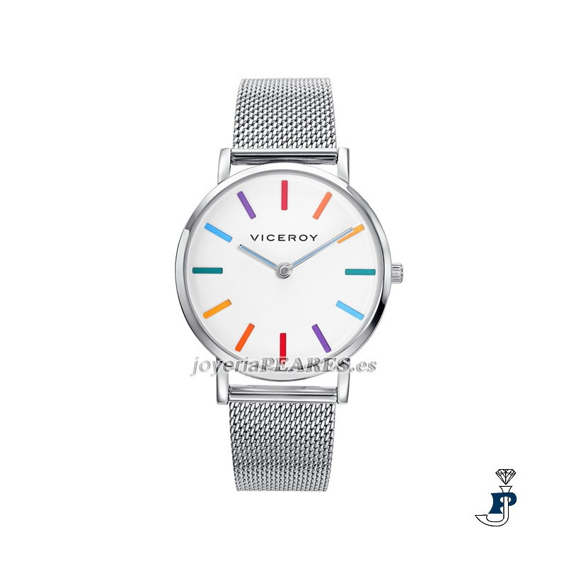 Reloj VICEROY multicolores, malla milanesa . - 42422-07