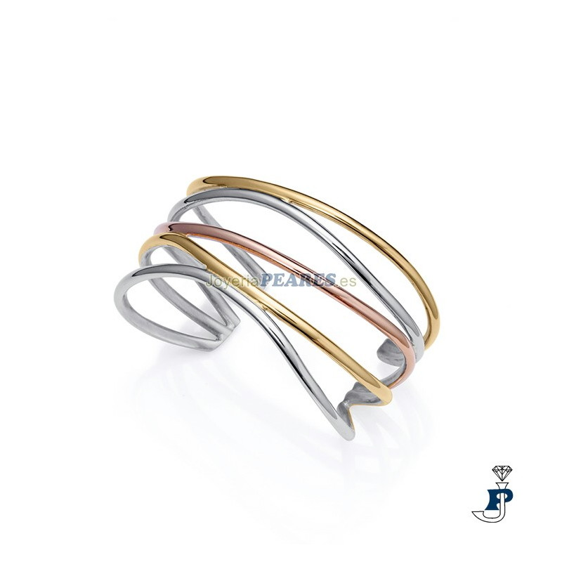Pulsera tricolor de VICEROY en acero con un baño de Oro. - 14084P01019
