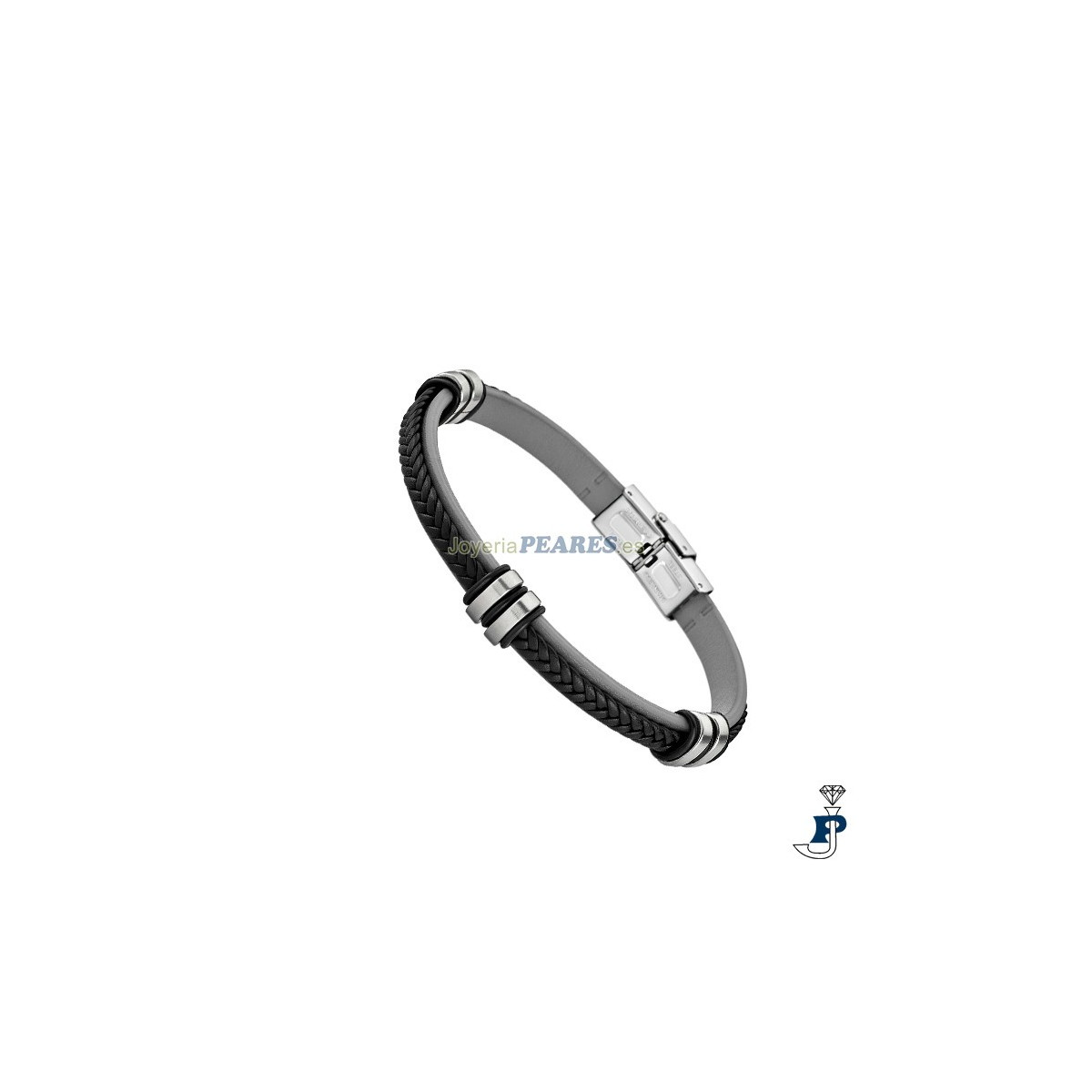 Pulsera LOTUS STYLE con cuero y Gris. - LS1829/2/4