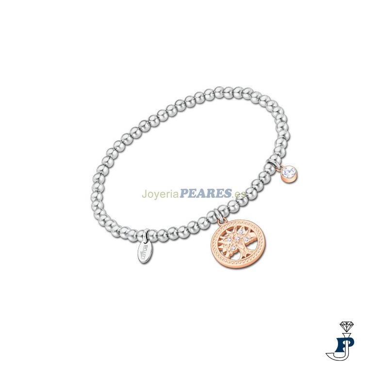 Pulsera elástica en acero de LOTUS STYLE colgante Ip rosa - LS2171/2/4
