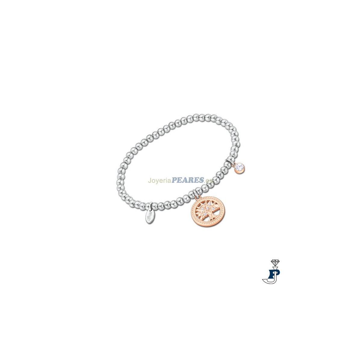 Pulsera elástica en acero de LOTUS STYLE colgante Ip rosa - LS2171/2/4