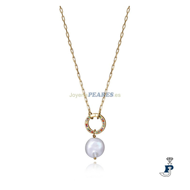 Gargantilla perla de VICEROY fabricada en Plata de 1ª Ley con baño de Oro. - 13180C100-99