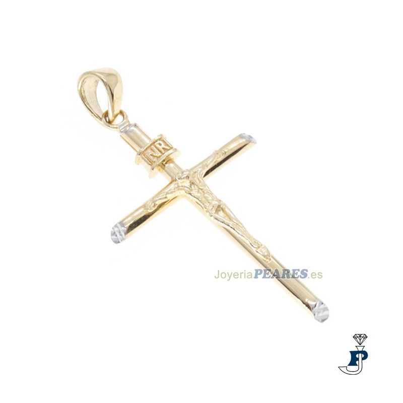 Cruz con Cristo en relieve de Oro de 1ª Ley. - 122.56744