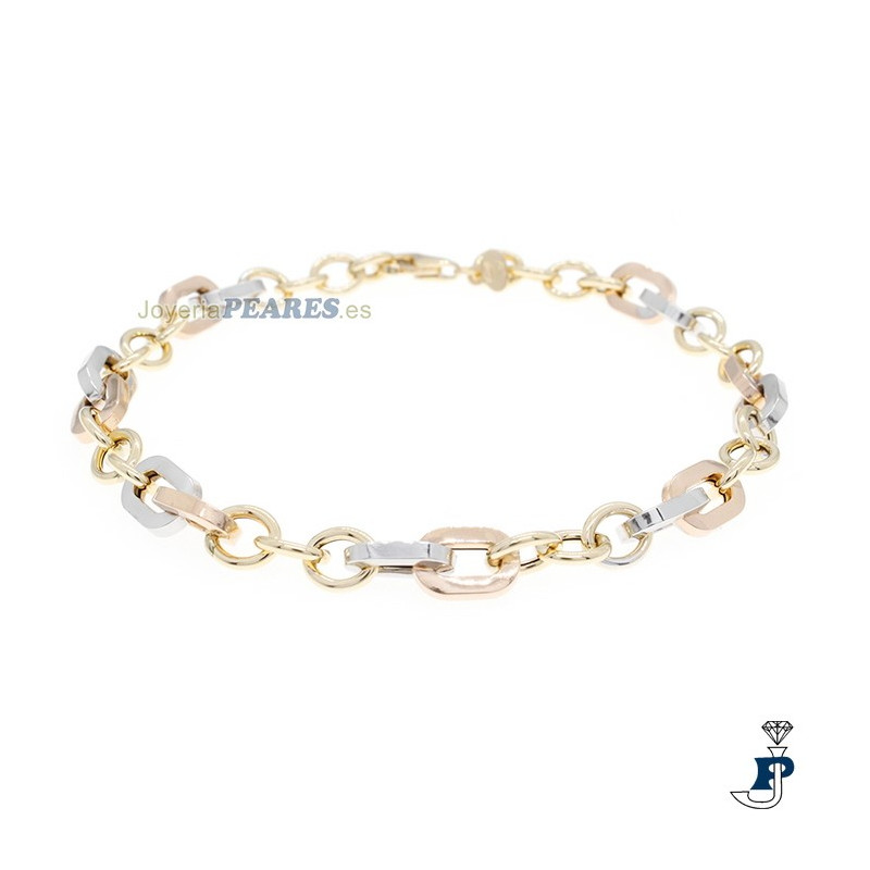 Pulsera en Oro tricolor de 1ª Ley. - 164.458/1325