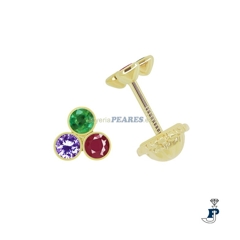 Pendientes Oro de 1ª Ley para bebé. - 159.202329