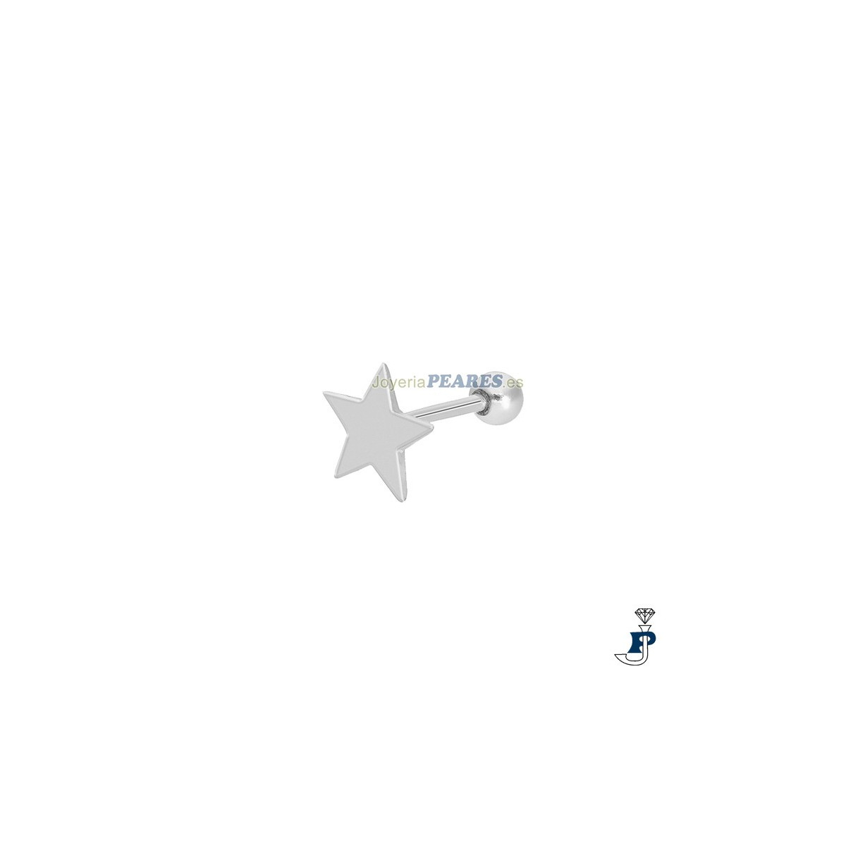 Piercing de MAREA fabricado en Plata de 1ª Ley rodiada. - D02510/AA