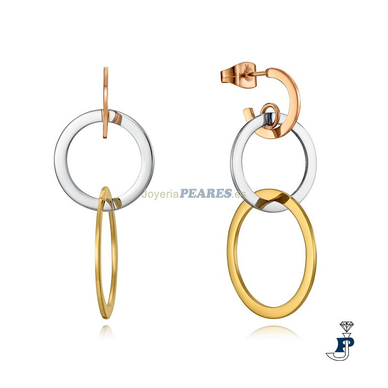 Pendientes tricolor de VICEROY fabricados en acero. - 75313E01019