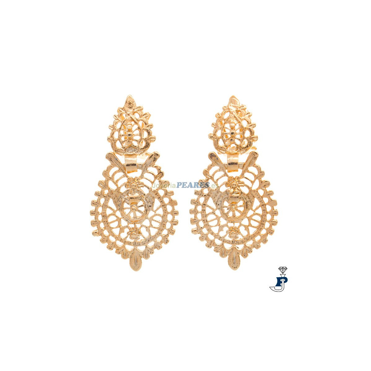 Pendientes fabricados en Plata de 1ª Ley con baño de Oro. - 8.PC-887
