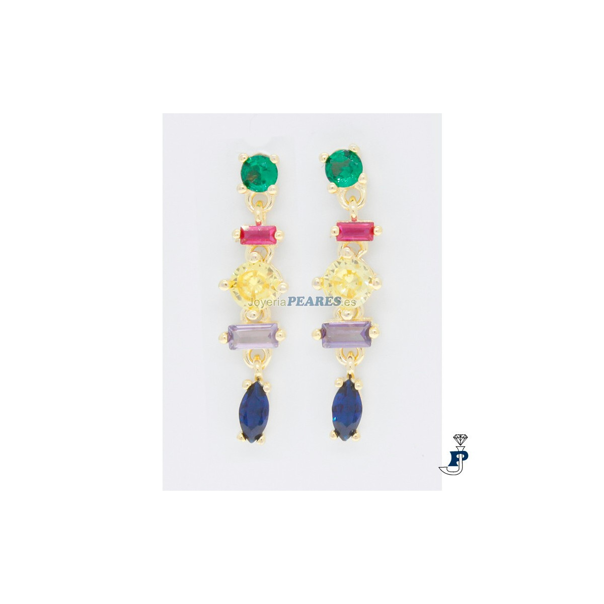 Pendientes Plata de 1ª Ley (925 mls) con baño de Oro. - 8.P11562