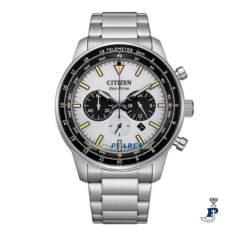 Reloj Citizen Eco-Drive, cronógrafo. Carga por luz. - CA4500-91A