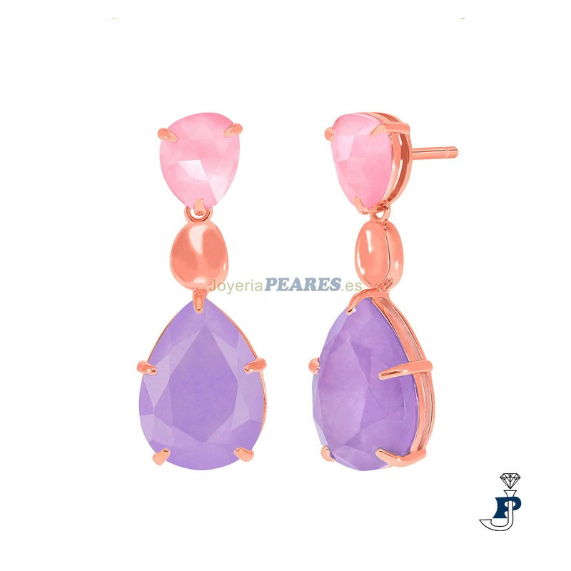 Pendientes MAREA fabricados en plata con un baño de Oro rosa. - D03501/AD