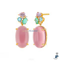 Pendientes MAREA fabricados en plata con un baño de Oro. - D03501/AH