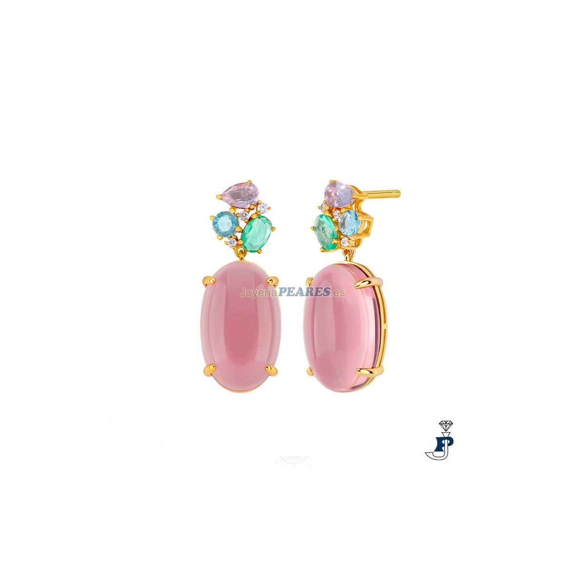 Pendientes MAREA fabricados en plata con un baño de Oro. - D03501/AH