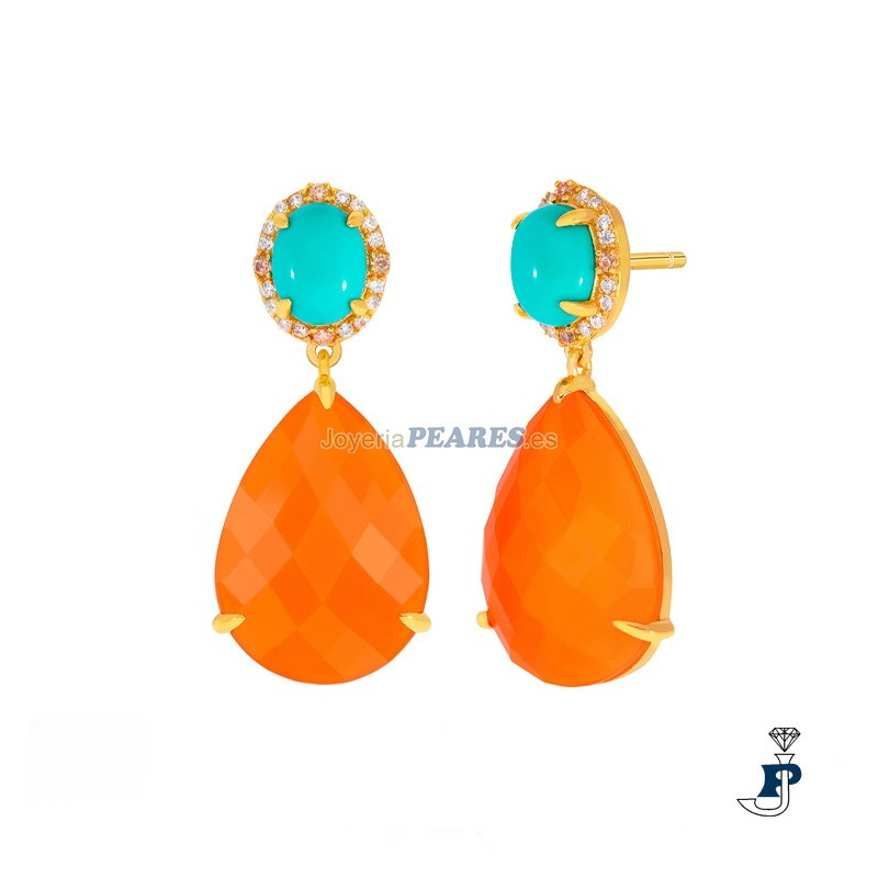 Pendientes MAREA fabricados en plata con un baño de Oro. - D03501/AL