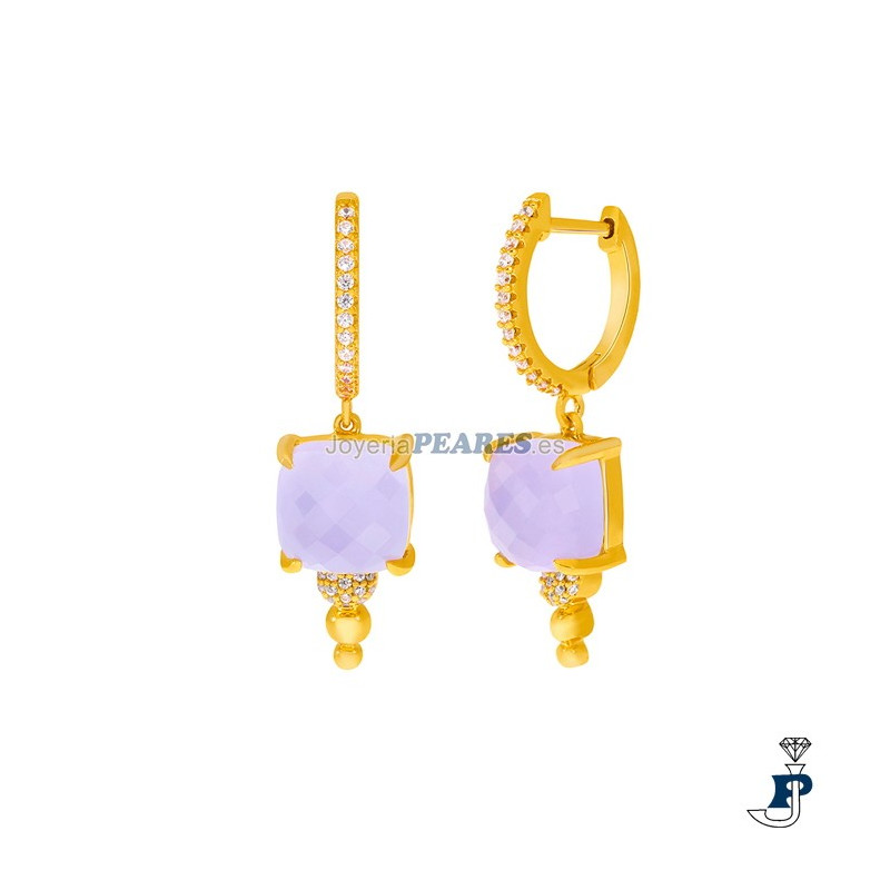 Pendientes de MAREA fabricados en Plata de 1ª Ley con baño de Oro. - D03501/AV