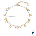 Tobillera de VICEROY fabricada en acero con baño de Oro. - 14170T01013