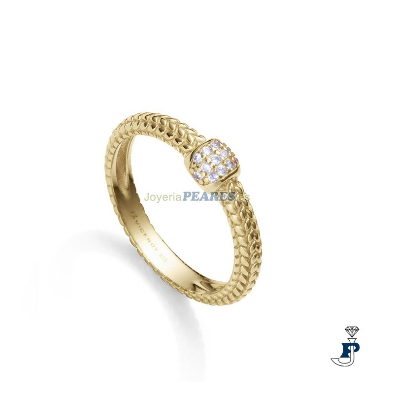 Sortija de VICEROY fabricada en Plata de 1 ª Ley con baño de Oro. - 9124A018-30