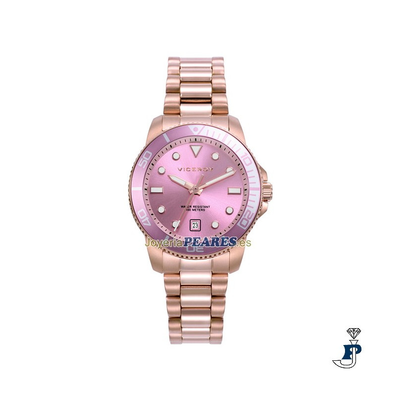 Reloj VICEROY con brazalete acero IP rosa. - 42444-77