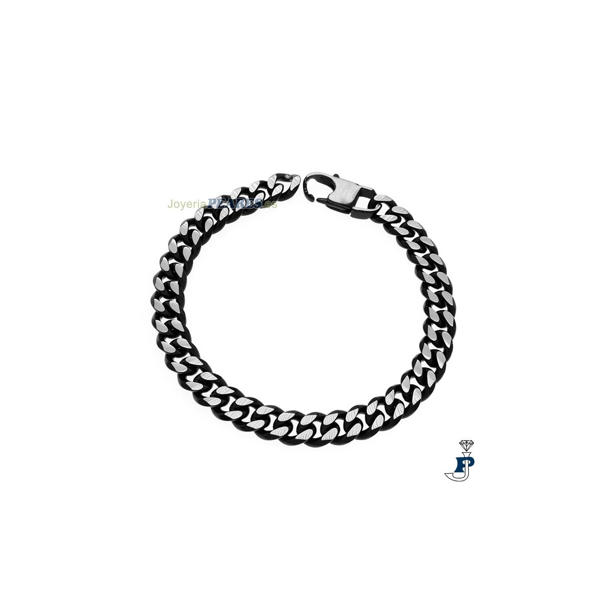 Pulsera de acero pavonado negro para hombre. - 8.PP11275