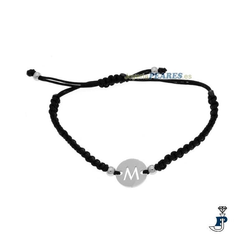 Pulsera macramé con Inicial fabricada en acero. - 183.230001INIC