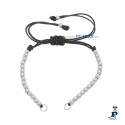 Pulsera macramé Ng y bolitas fabricada en acero. - 183.240004