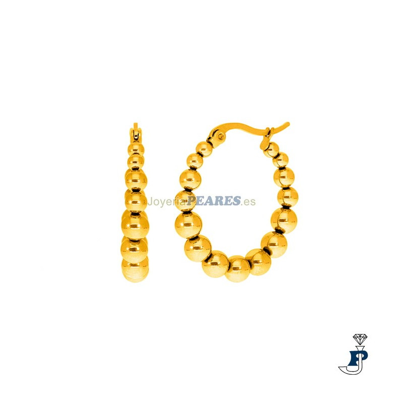 Pendientes  MAREA  en acero con un baño de Oro. - C02701/AD