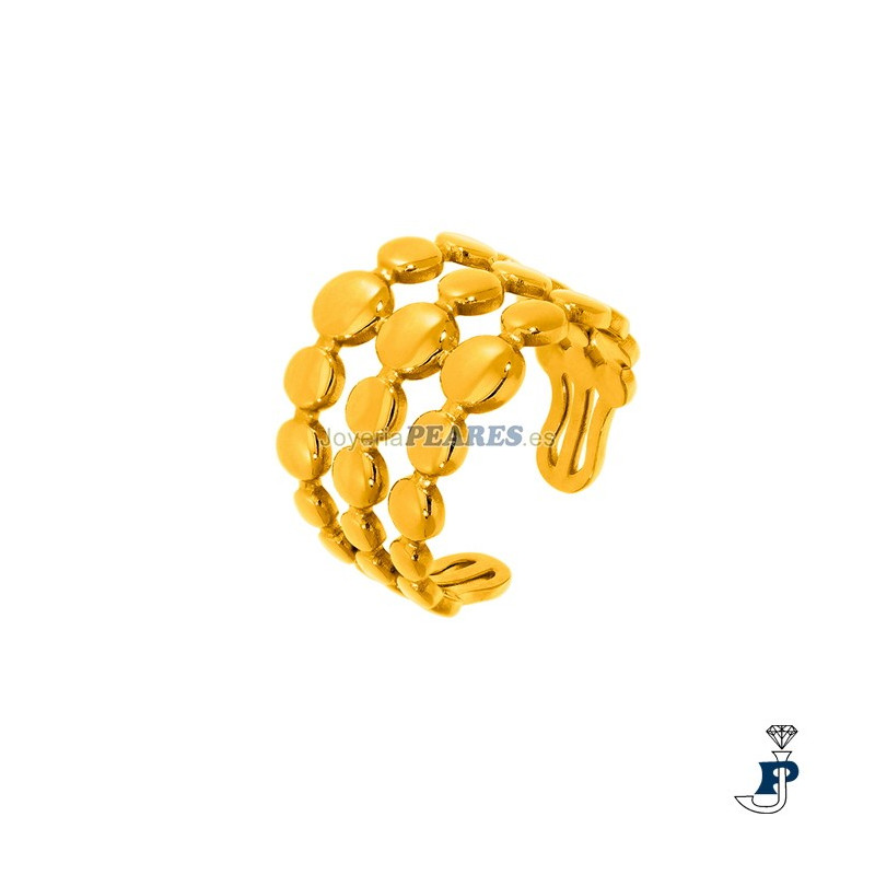 Sortija de MAREA fabricada en Acero con un baño de Oro. - C02706/AF12