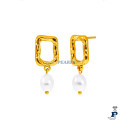 Pendientes  MAREA  en acero con un baño de Oro. - C02801/AB