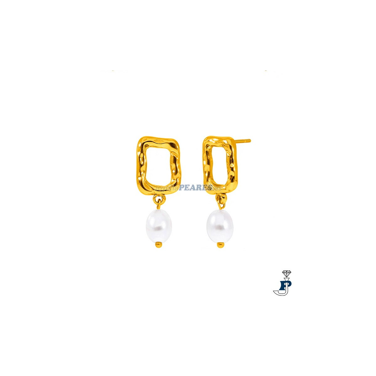 Pendientes  MAREA  en acero con un baño de Oro. - C02801/AB