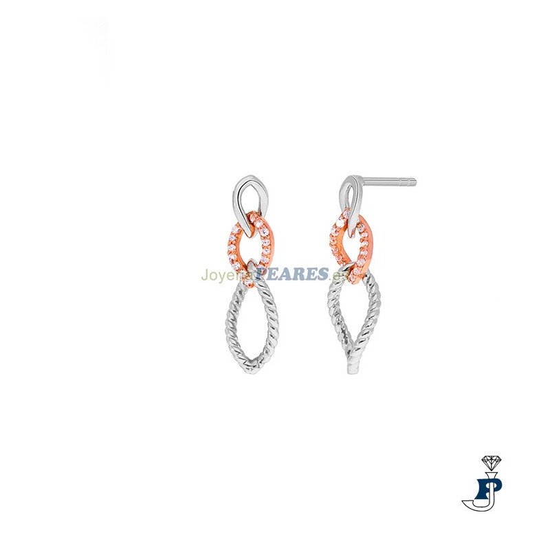Pendientes MAREA fabricados en plata de 1ª Ley con un baño oro rosa. - D03201/BB