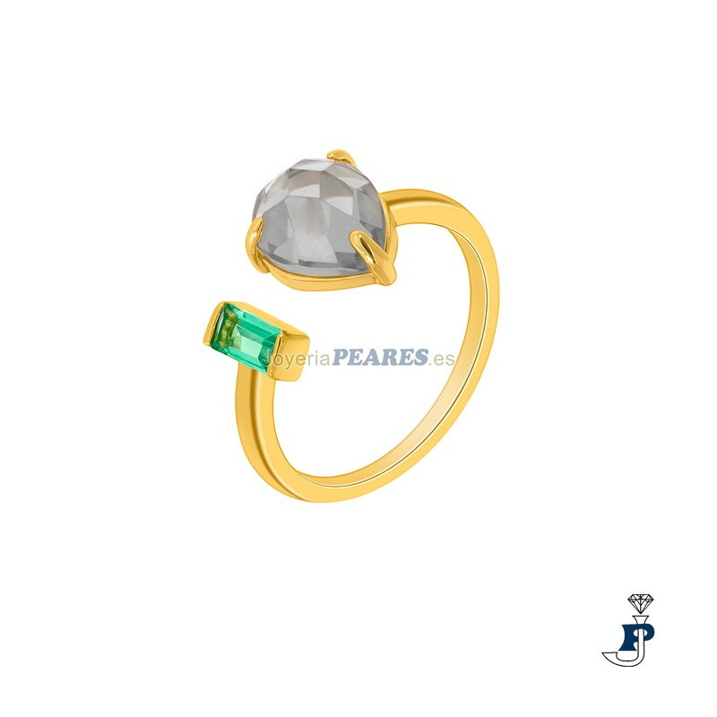 Sortija de MAREA fabricados en Plata de 1ª Ley con un baño de Oro. - D03506/AY16