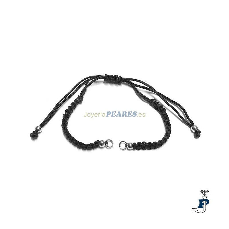 Pulsera macramé Ng y bolitas fabricadas en acero. - 183.24990008