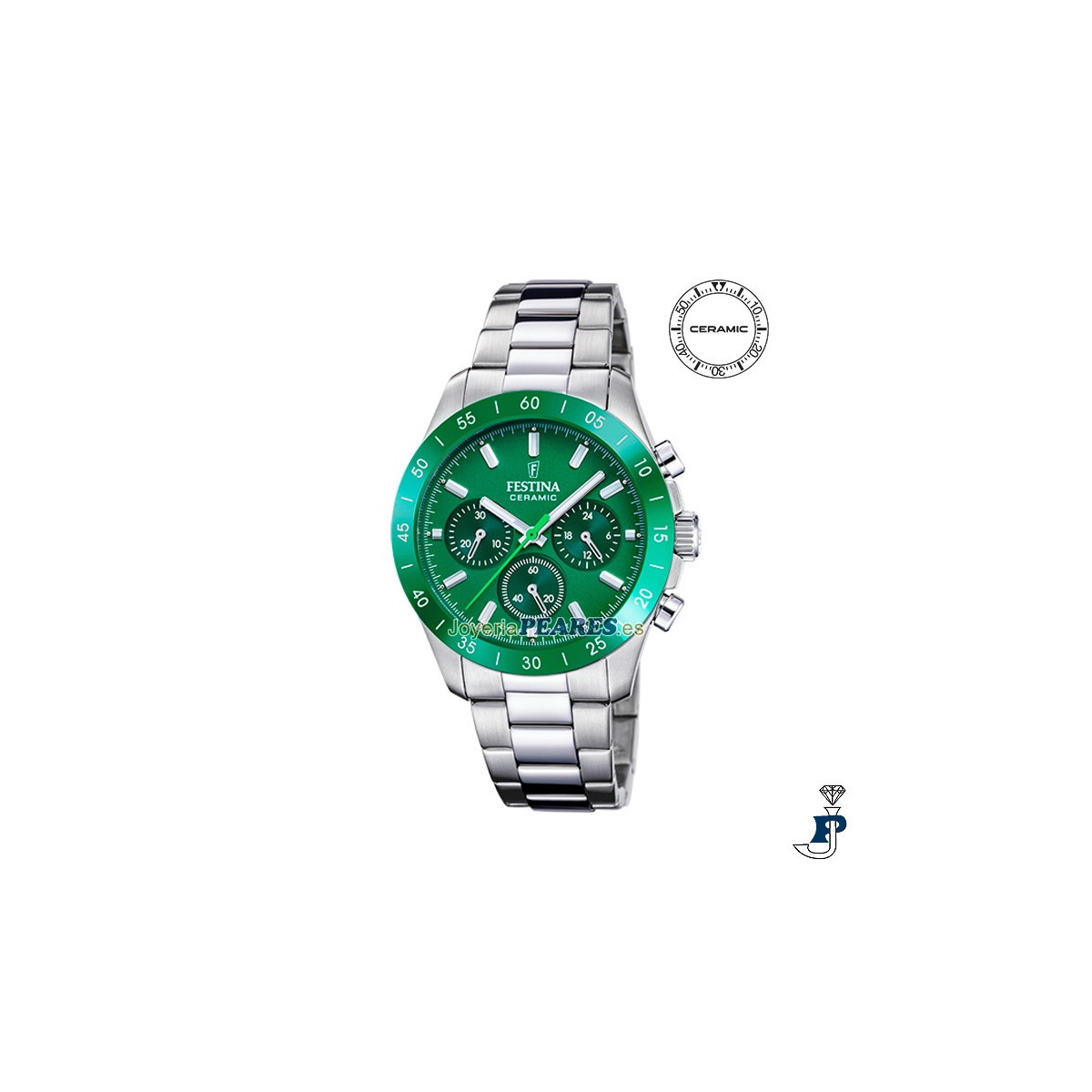 Reloj FESTINA bisel cerámico y cronógrafo. - F20693/5