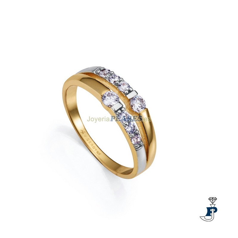 Sortija de VICEROY JEWELS Fabricado en Plata con un baño de Oro. - 9136A018-30