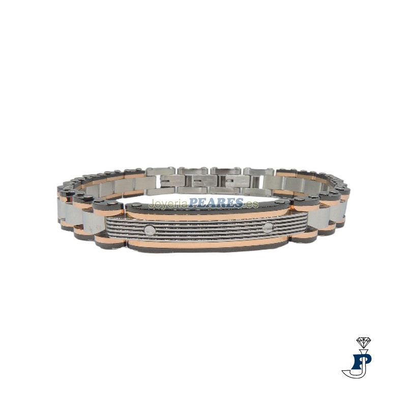 Pulsera IVOIRE en acero con un baño de oro rosa. - C30301940/R