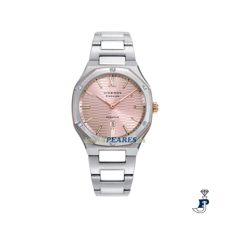Reloj VICEROY bicolor con 6 diamantes. - 45004-83