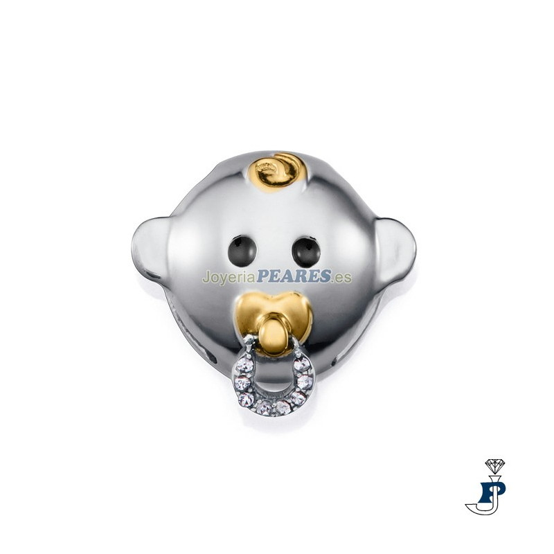 Abalorio para montar en pulsera personalizable de VICEROY fabricado en acero con un baño de Oro. - 14244M01000