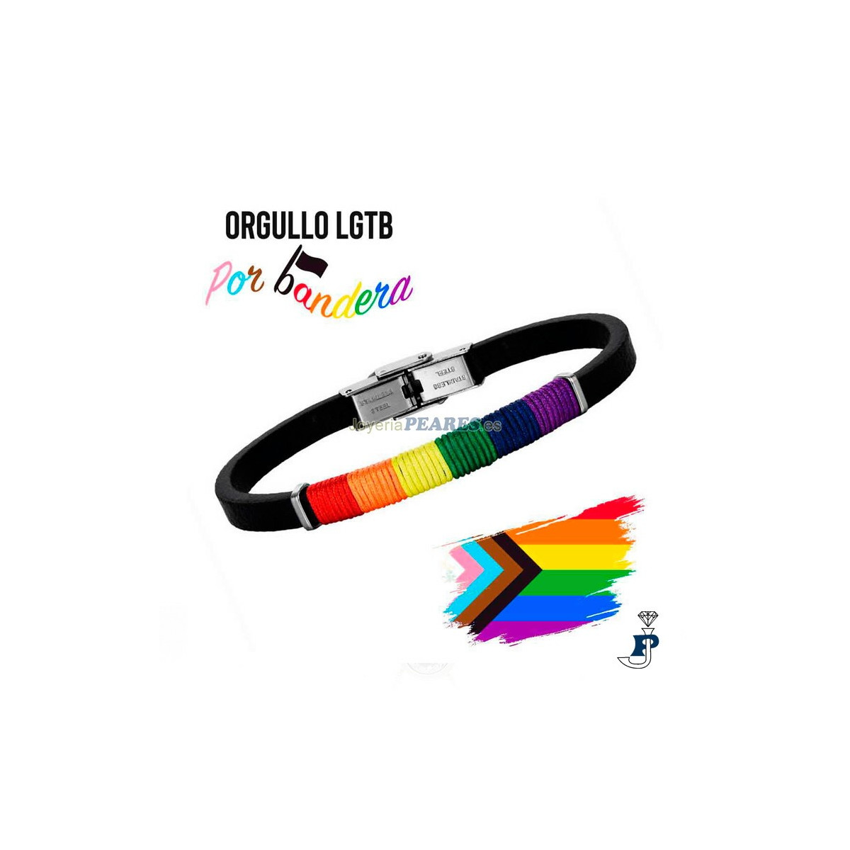 Pulsera Promojoya en cuero,acero y textil. - 162.9121985