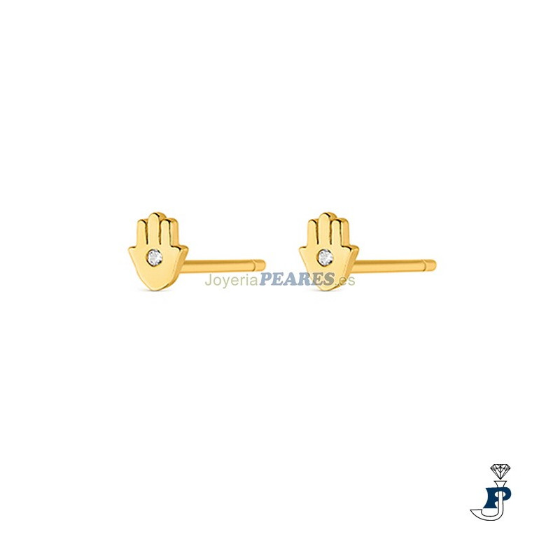 Pendientes de Promojoya en Plata con un baño de Oro. - 162.9111454/M