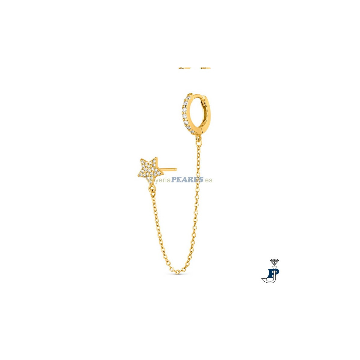 Pendientes Ear cuff de PROMOJOYA en Plata con un baño de Oro. - 162.9112625