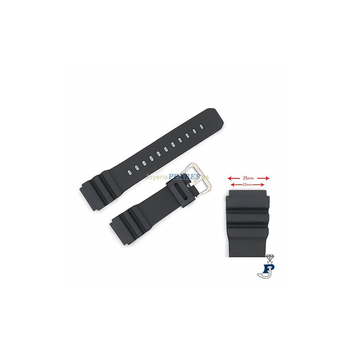 Correa resina para reloj Casio. - 200F1