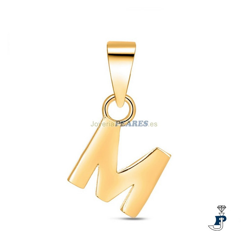 Colgante de PROMOJOYA  inicial (M) en Plata con un baño de Oro. - 162.9117033