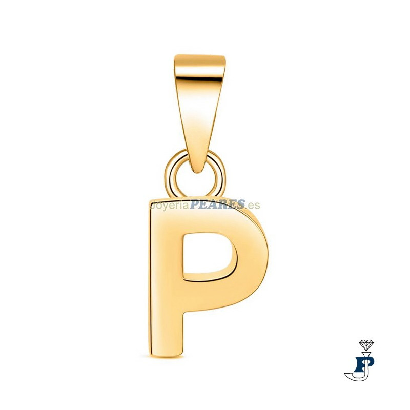 Colgante de PROMOJOYA  inicial (P) en Plata con un baño de Oro. - 162.9117036